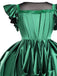 Costume ispirato a Mercoledì Agnes in raso verde anni '50