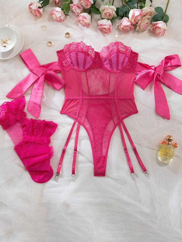 [Prevendita] Completo pigiama con body e papillon e calze anni '80