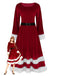 Abito in velluto in pelliccia sintetica da Babbo Natale anni '40