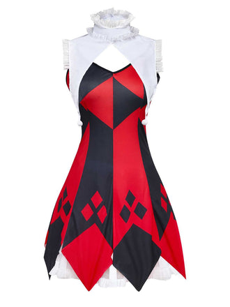 Costume da clown con colletto arricciato Halloween anni '70