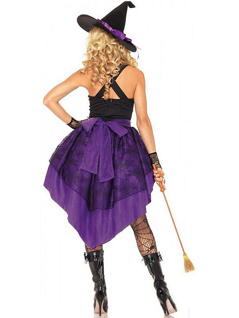 Costume da strega in pizzo ragnatela Halloween anni '70