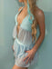 Set Tankini Turchese in Chiffon con Stella Marina con Volant Anni '50