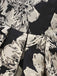 Abito jacquard floreale con cintura nero anni '50