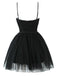 Abito in tulle con fiocco e spalline sottili anni '70