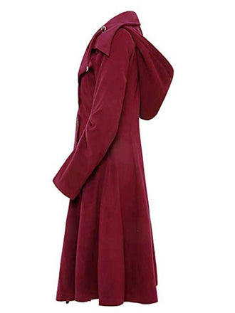 Cappotto con bottoni a tinta unita bordeaux anni '50