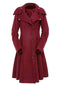 Cappotto con bottoni a tinta unita bordeaux anni '50