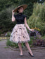 Abito vintage patchwork a farfalla nero anni '50