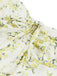 Abito con lacci floreali e spalline larghe anni '40