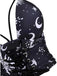 Set bikini gotico stampa galassia spalline nero anni '80