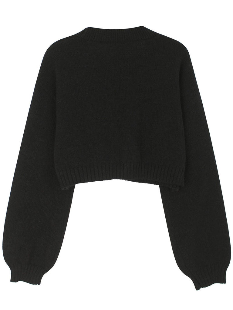 Cardigan corto in maglia di pan di zenzero natalizio marrone anni '60