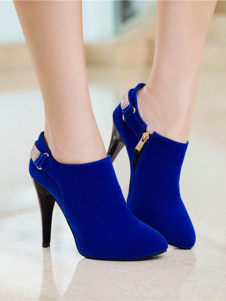 Scarpe con tacco a spillo in velluto tinta unita