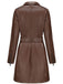 Giacca lunga in pelle con cintura e revers anni '60