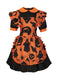 Abito con volant a forma di zucca fantasma Halloween anni '50