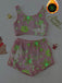 2PCS Pigiama in flanella e luminosa con stampa colorata anni '70