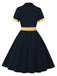 Abito plaid con revers a contrasto anni '50