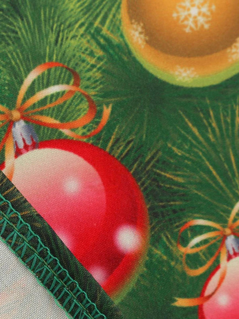 Abito a ruota fiocco di neve di Babbo Natale anni '50