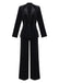 2PCS Completo blazer e pantaloni in velluto con paillettes nero anni '60