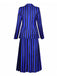 Completo uniforme a righe di Mercoledì Addams blu anni '40