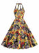 [Prevendita] Abito con teschio hippie e fiocco giallo anni '50