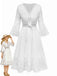 Abito-Copricostume-Anni '40-Bianco-con-Nappe-e-Ricamo
