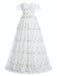 Abito-Lungo-Bianco-Anni '30-Ricamo-Floreale-a-Spalle-Scoperte