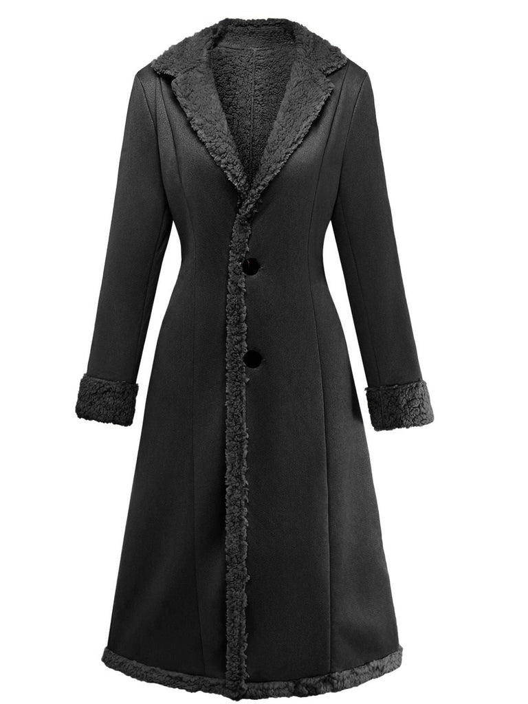 Cappotto in camoscio di media lunghezza con revers anni '30