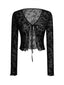 Cardigan con stampa botanica trasparente anni '80