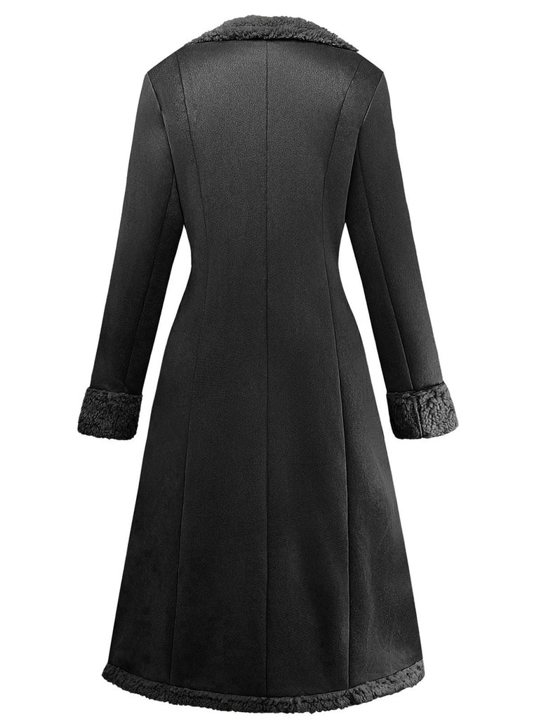 Cappotto in camoscio di media lunghezza con revers anni '30