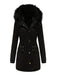 Cappotto con cerniera e rifiniture in pelliccia anni '50