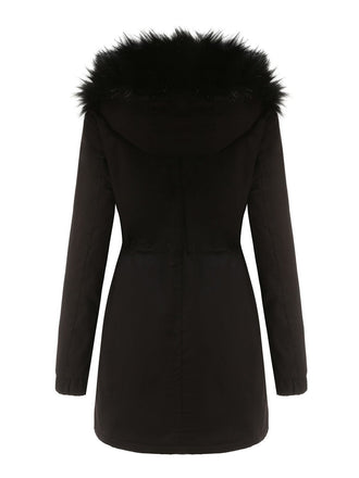 Cappotto con cerniera e rifiniture in pelliccia anni '50