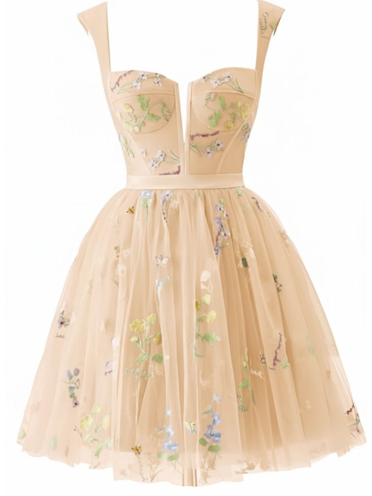 Mini abito in pizzo floreale ricamato nero anni '70