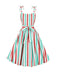 Abito a righe con cintura spalline annodate giallo anni '50