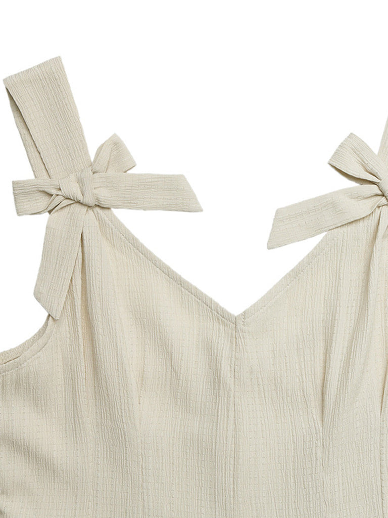 Apricot 1950s Bow One Piece Romper 8