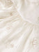 [Pre-Vendita] Abito Corsetto in Raso Ricamato Floreale con Spalline Annoate Beige Anni '50 7
