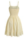 [Pre-Vendita] Mini Abito a Spalline Sottili Unito Increspato Testurizzato Beige Anni '60 5