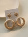 Orecchini Pendenti Vintage in Rattan Intrecciato e Legno Beige 2