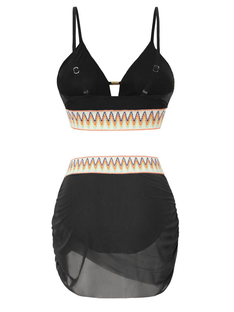 Set Tankini Chevron in Rete Patchwork Anni '40 3
