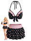 [Prevendita] Bikini nero anni '40 a pois con scollo all'americana