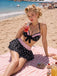 Black 1940s Polka Dot Halter Bikini Set 4