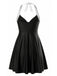 Set Tankini a Righe Halter con Nodo Nero Anni '40 3