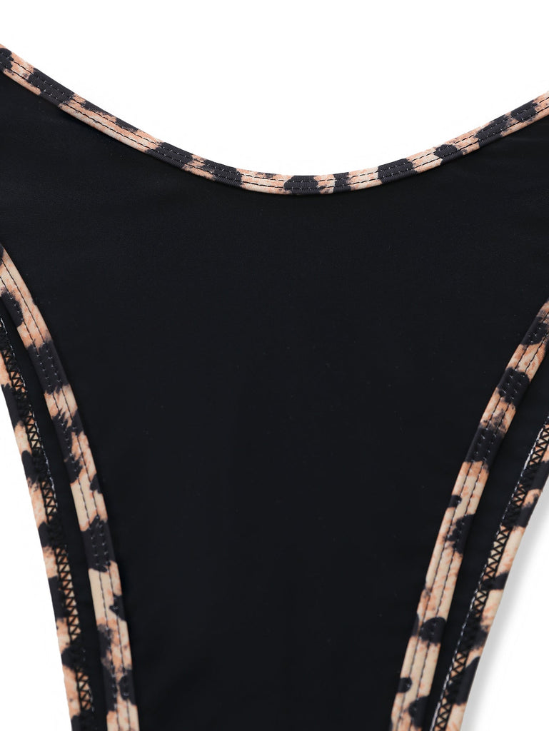 [Pre-Vendita] Set Bikini con Ornamenti Metallici a Stella di Mare e Bordo Leopardato Nero Anni '50 6