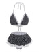 Set Bikini Nero a Pois in Pizzo Halter Anni '60 2