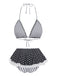 Set Bikini Nero a Pois in Pizzo Halter Anni '60 3