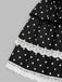Black mini skirt with polka dot pattern detail for chic casual and dressy outfits