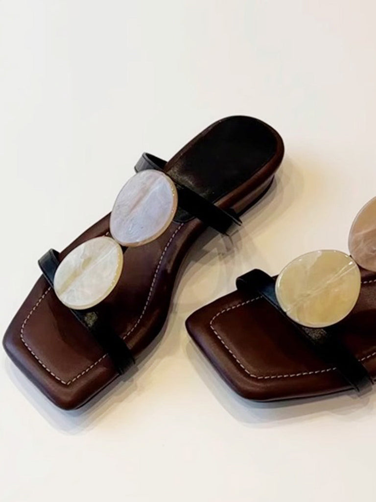 Sandali Bassi Vintage in Paglia con Fiocco