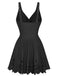 Costume con Gonna Tinta Unita Twist Front Hollow One-Piece Anni '30 3