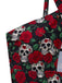 Detail: Black 1950s Skeleton Rose Halter Swimsuit, classic silhouette, perfect for vintage fashion lovers