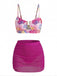 Set Tankini Floreale con Fibbia a U in Metallo a Vita Alta Anni '60 5
