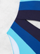 Costume Intero Blu Monospalla a Righe Color Block Anni '40 7
