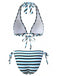 Set Tankini a Righe Halter con Nodo Blu Anni '40 3